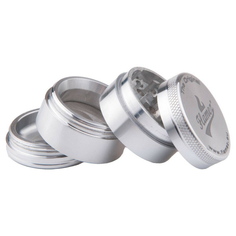 Flamez Grinder 4 Parts 40 mm Silver