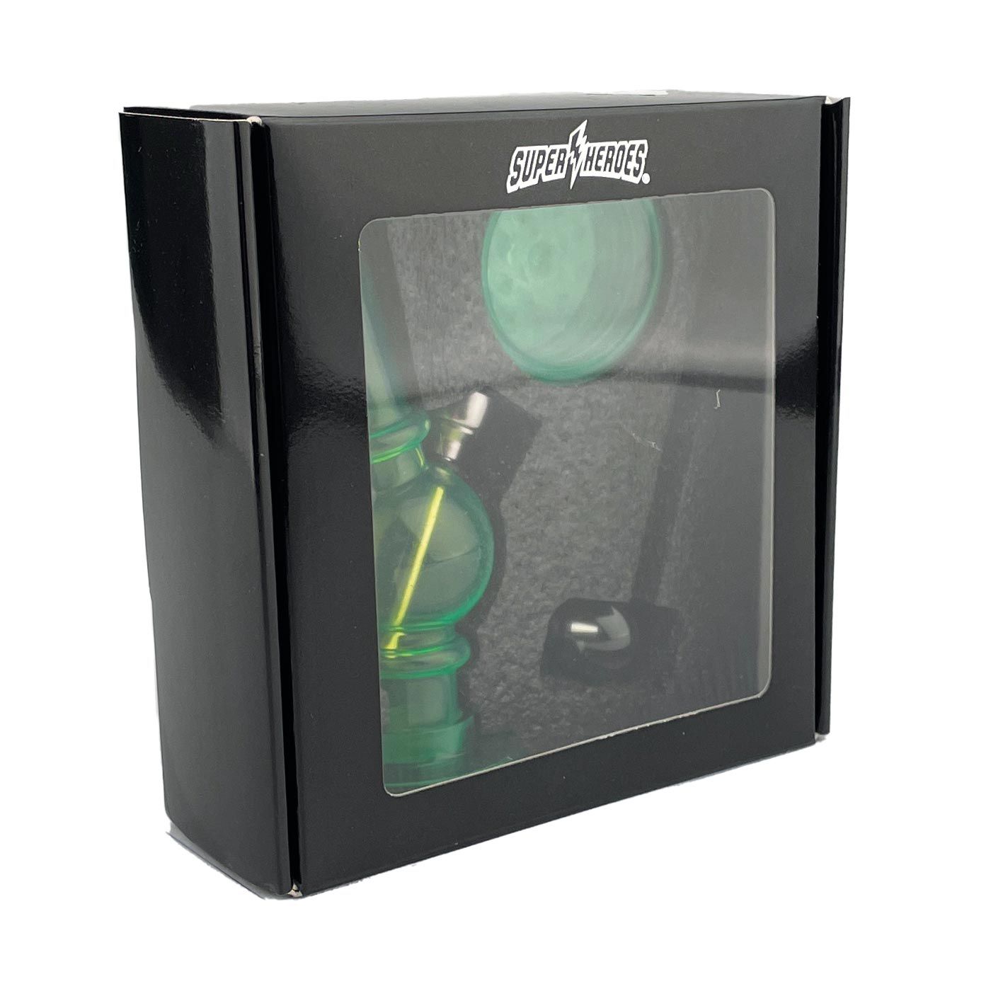 Super Heroes Groene Set: Acryl Bong. Grinder. Glazen Pijp