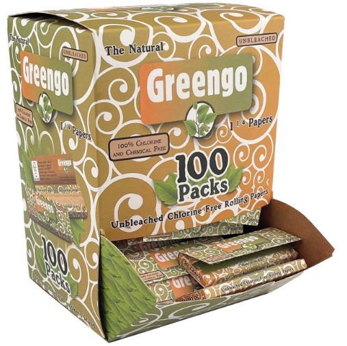 Display Greengo Unbleached 1 1/4 Papers Towerbox 100 Pcs