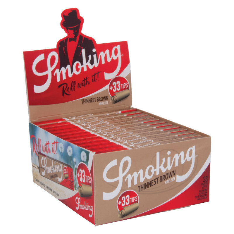 Afficher le tabagisme mince brun king size mince 2-en-1 24 pcs