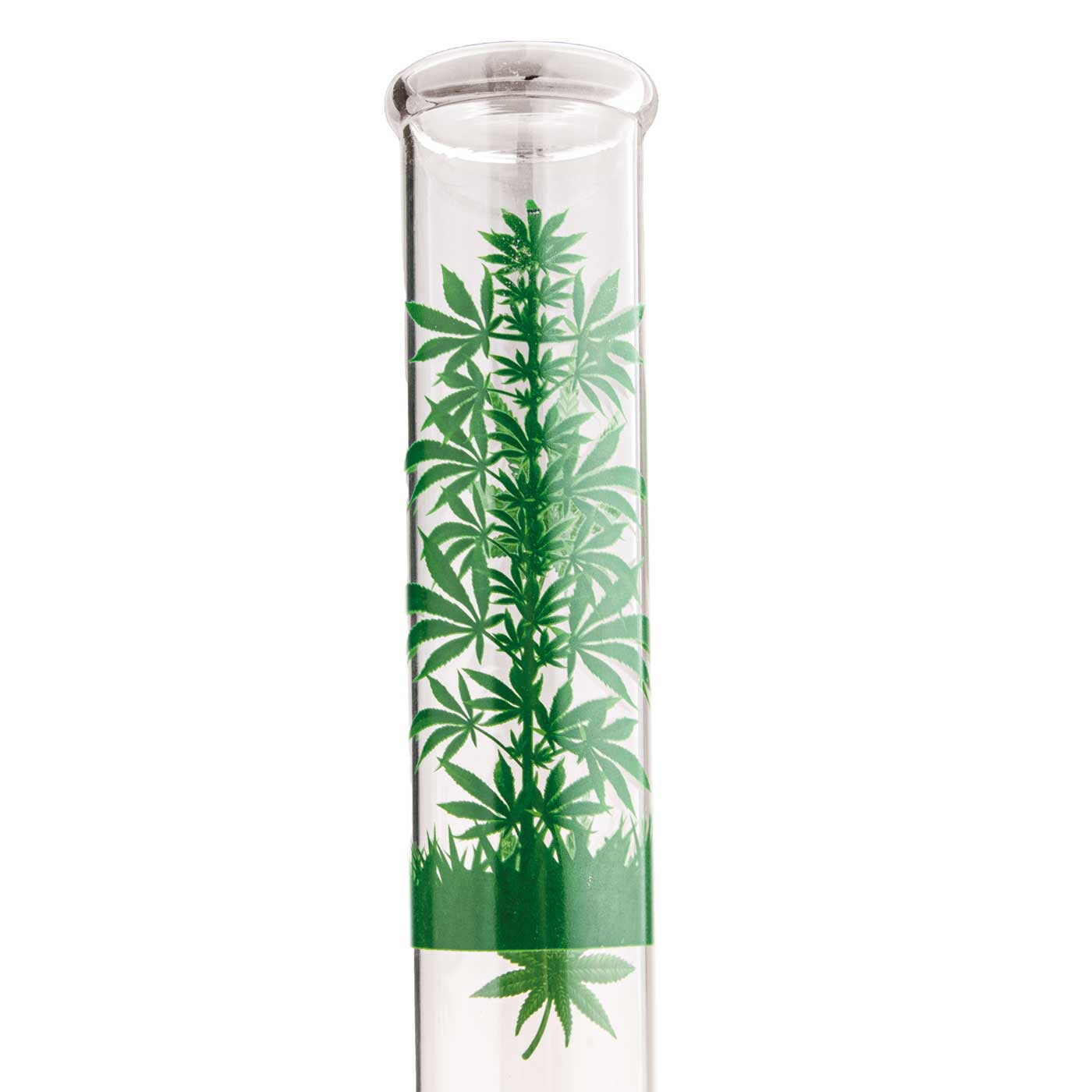 Cannabis Curved Glass Bong 45 Cm close up