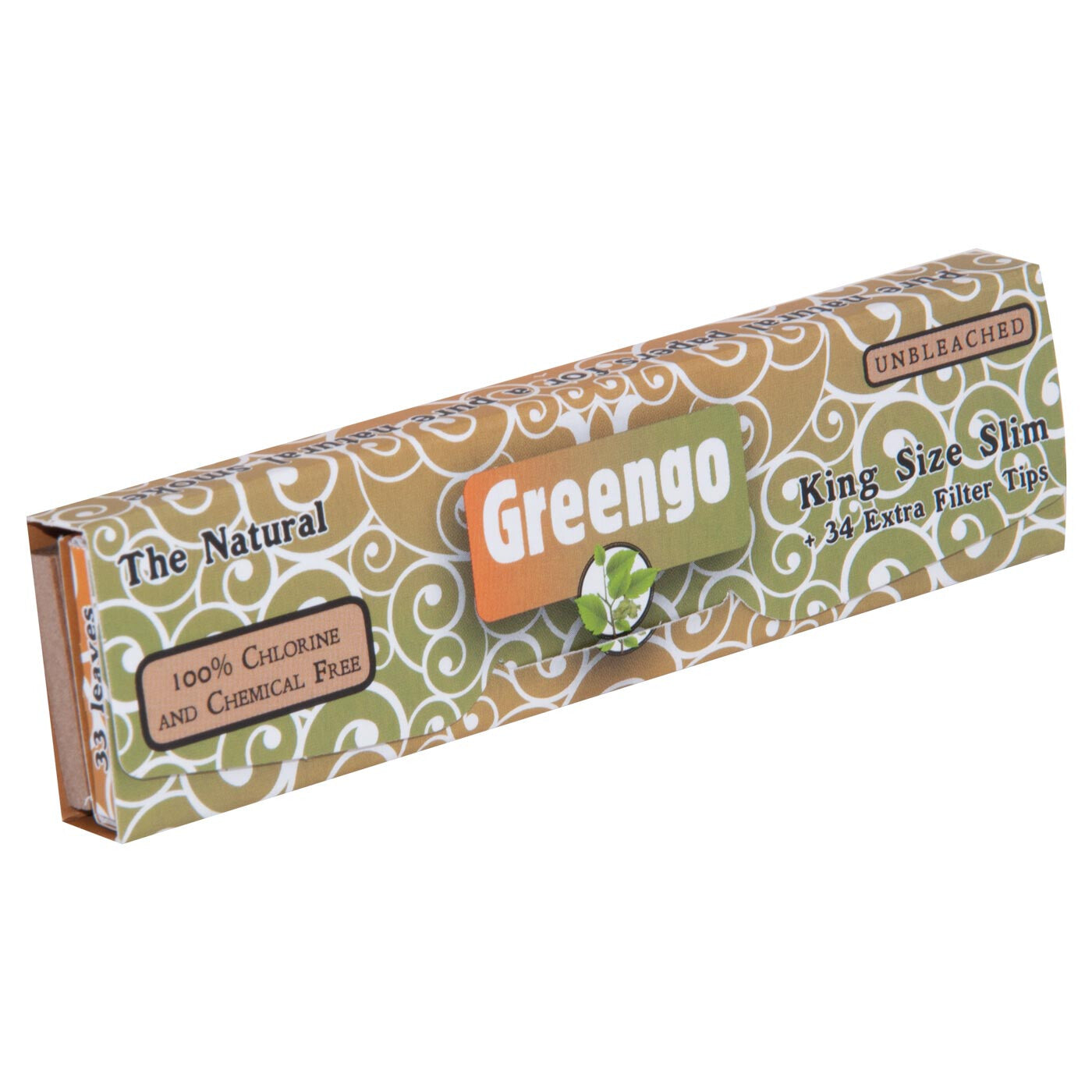 Greengo Unbleached King Size Slim 2 In 1 1 Pc Zijkant