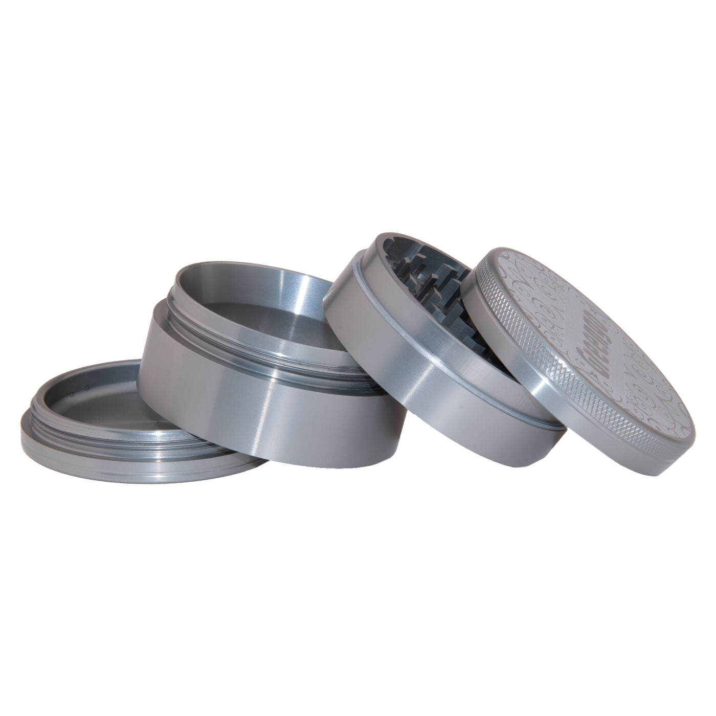 Greengo Grinder 4 Parts 63 Mm Silver open