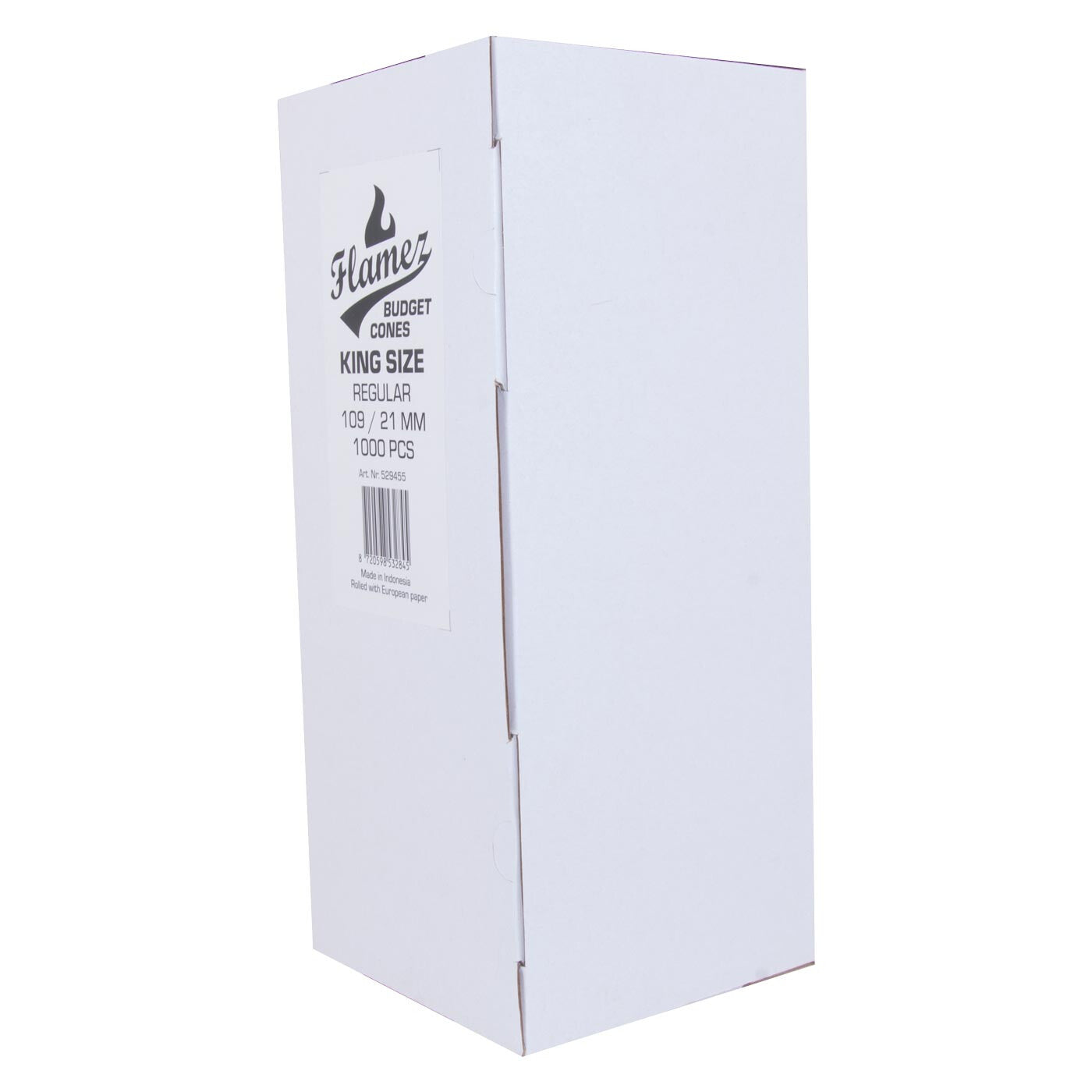 Flamez Budget Cones King Size Bleached 109/21Mm 1000 Pcs Doos