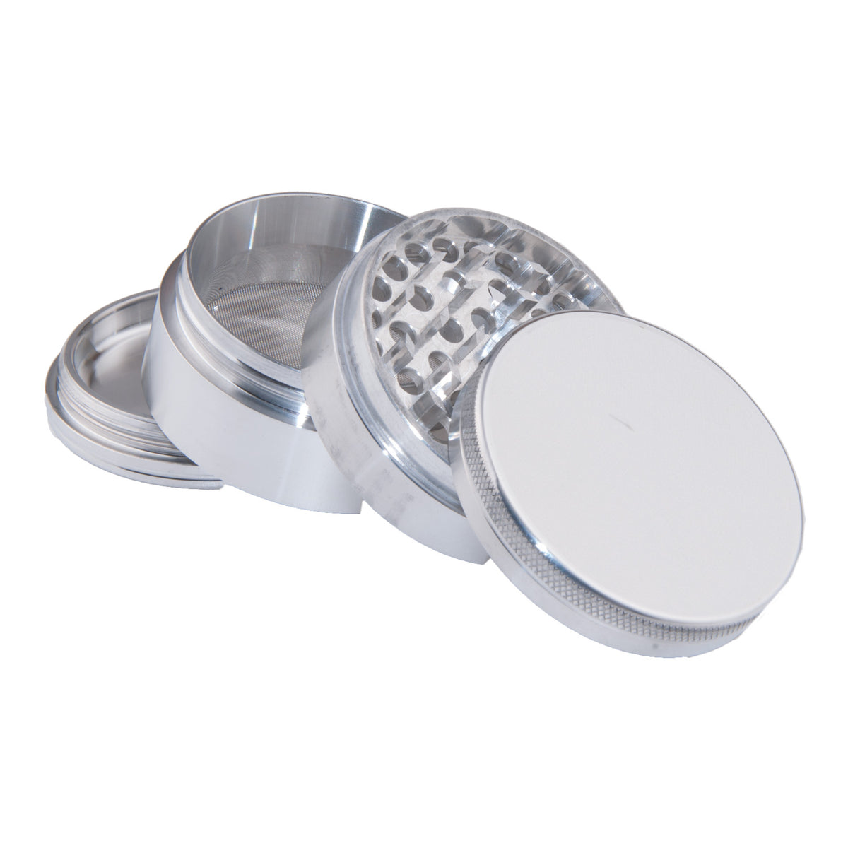 Aluminum Grinder Silver 4-Parts 63 mm