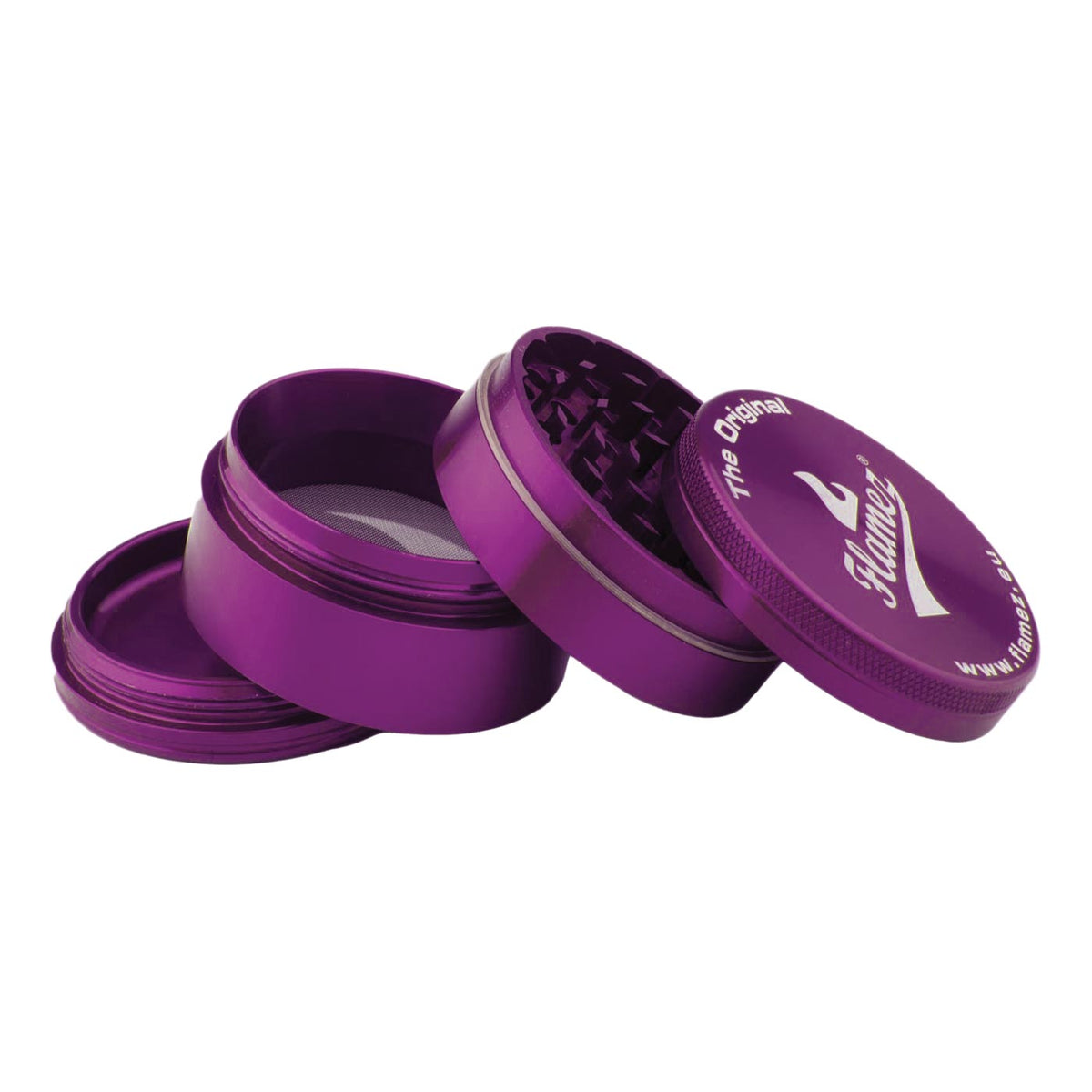 Flamez Grinder 4-Delig 50mm Paars | Wiet Grinder Kopen