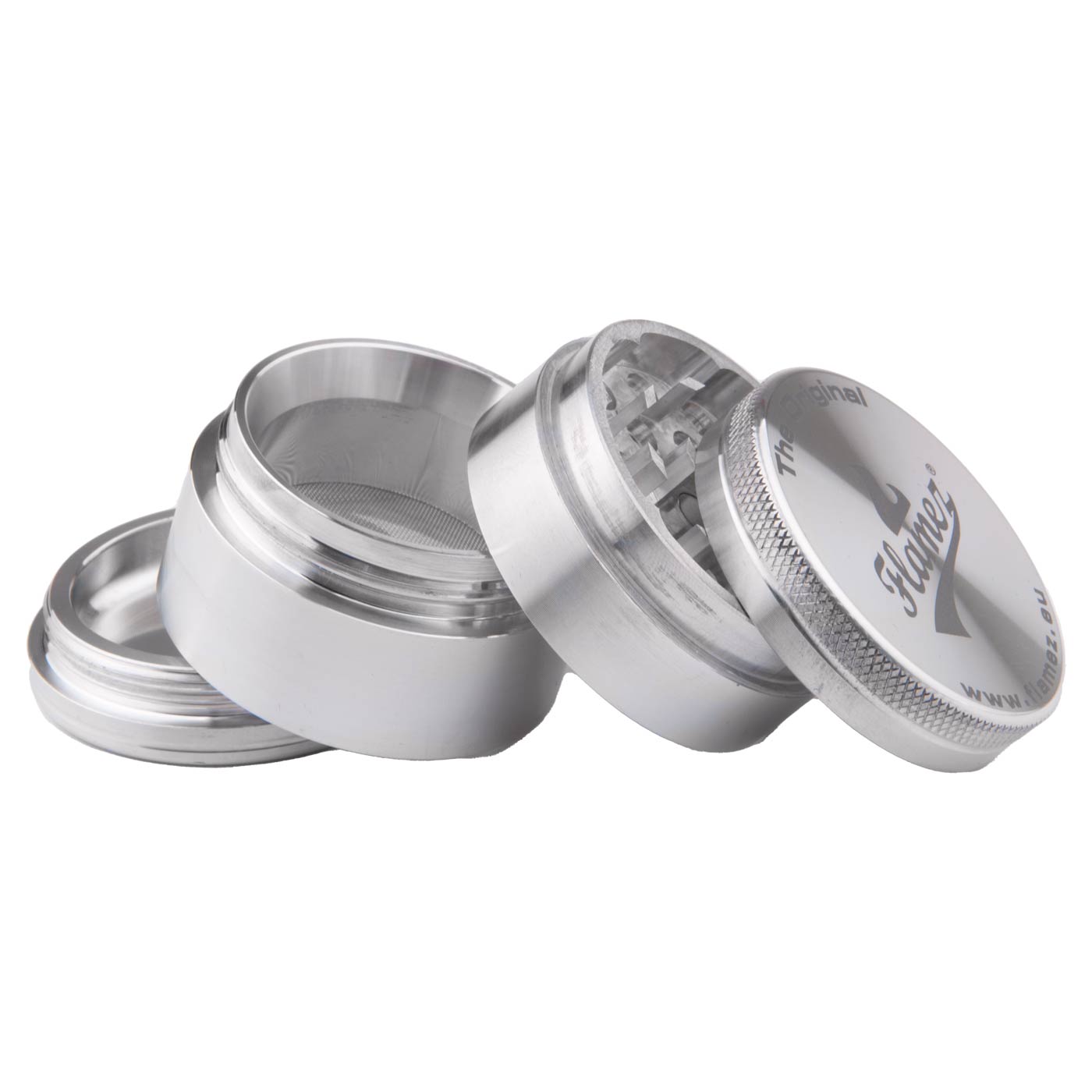 Flamez Grinder 4 Parts 63 mm Silver