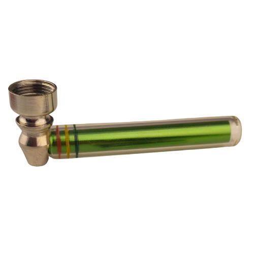 Pipe de verre avec bol en aluminium incl.