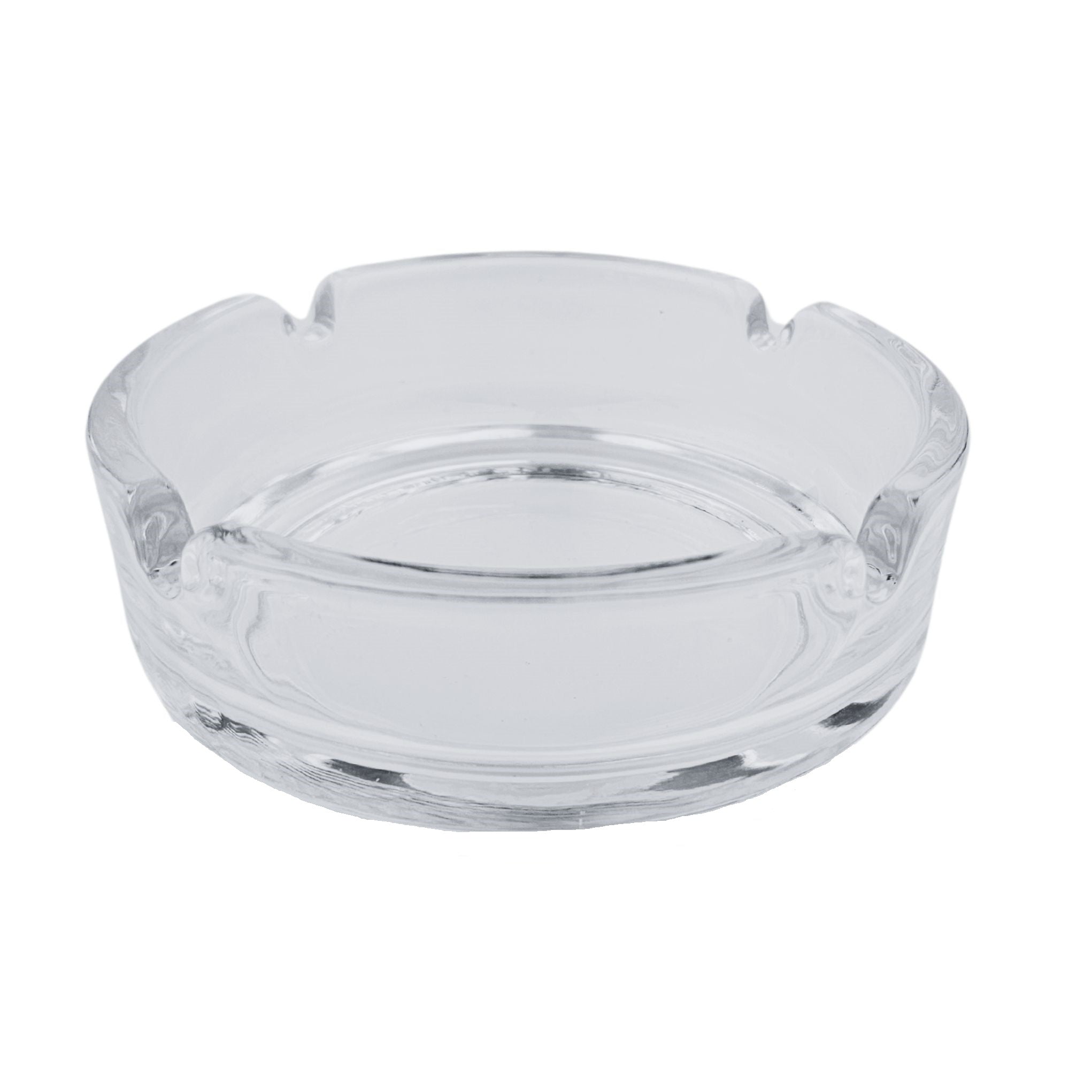 Transparent glass ashtray