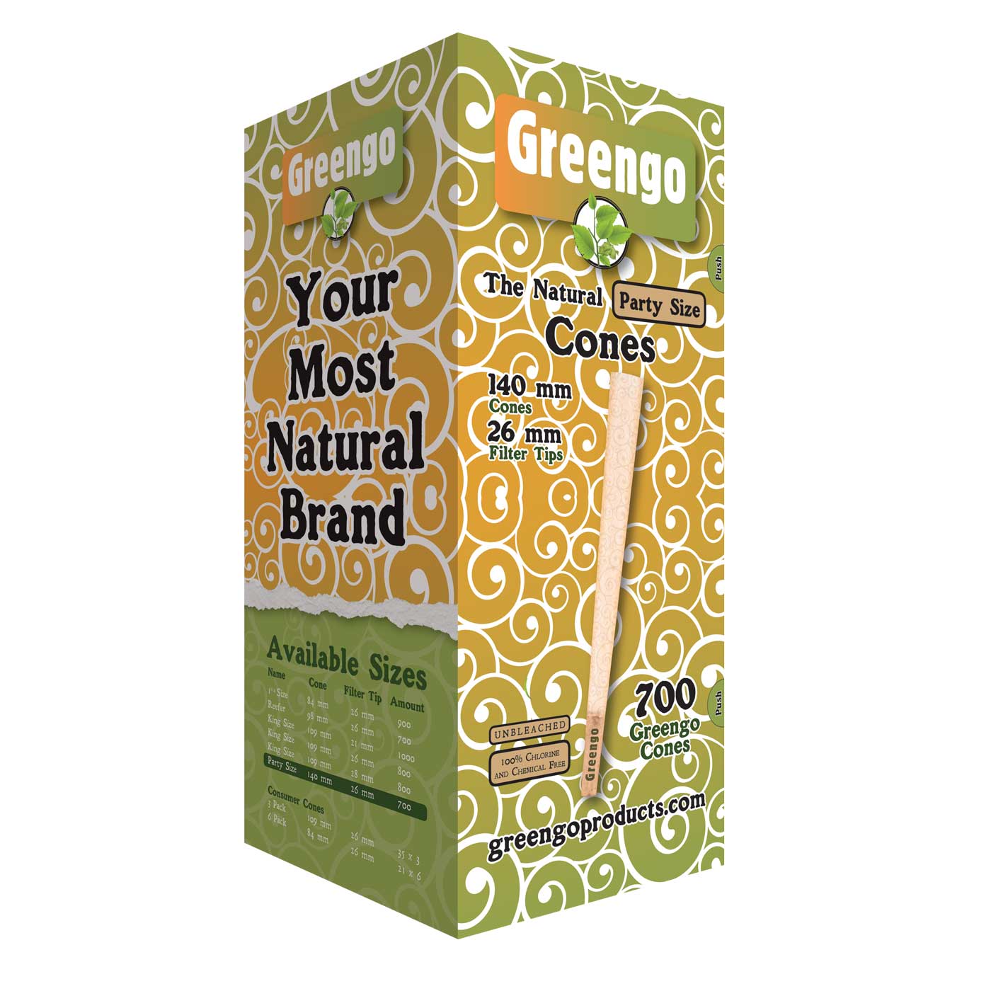 Greengo Cones Party Size 140/26 mm 700 St.