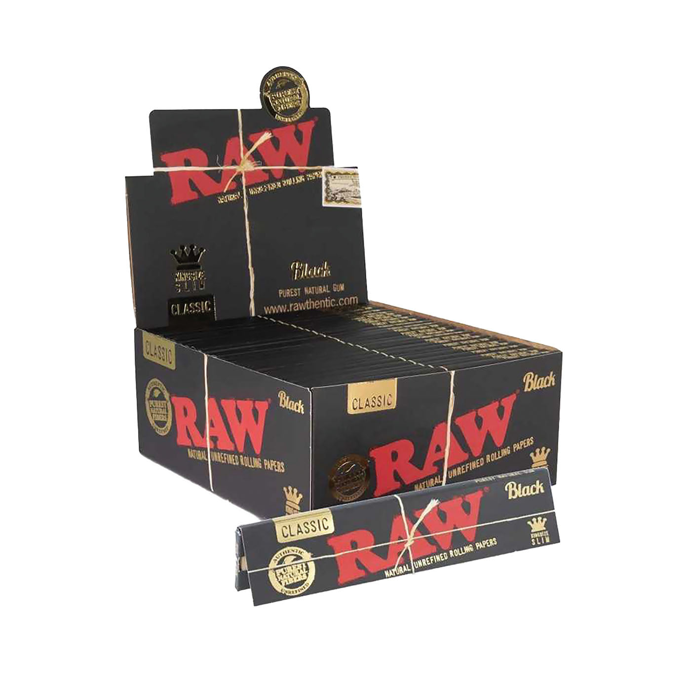 Raw Black King Size Slim Display 50 pcs