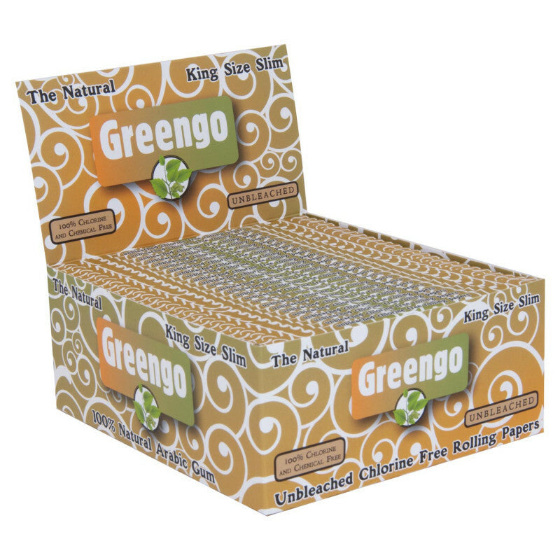 Greengo Unbleached King Size Slim Display 50 Pcs US verpakking