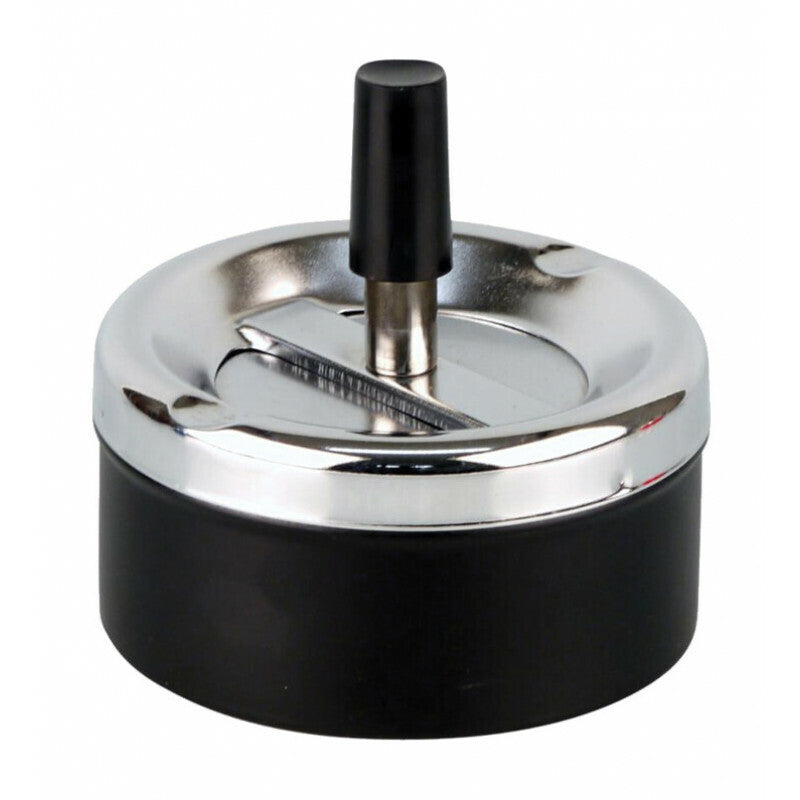Swivel ashtray Chrome/Black 9cm