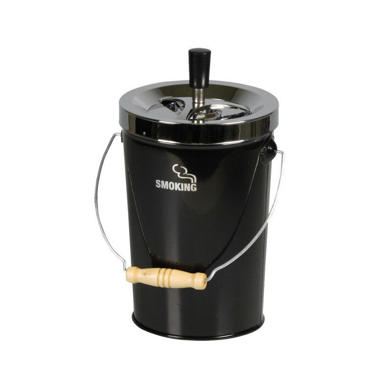 Rotary ashtray bucket Chrome/Black 14 Cm