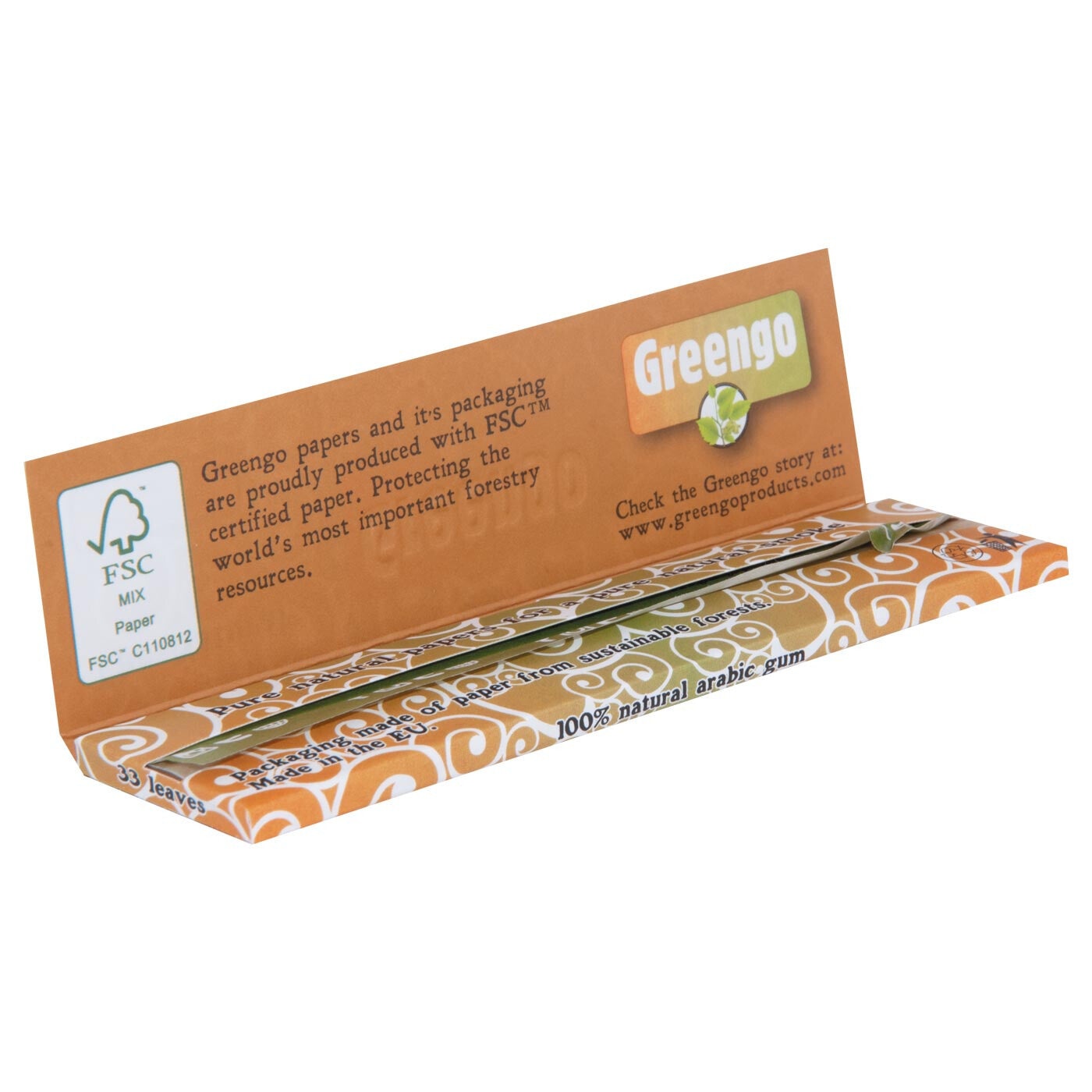 Greengo Unbleached King Size Regular 1 Pc Open
