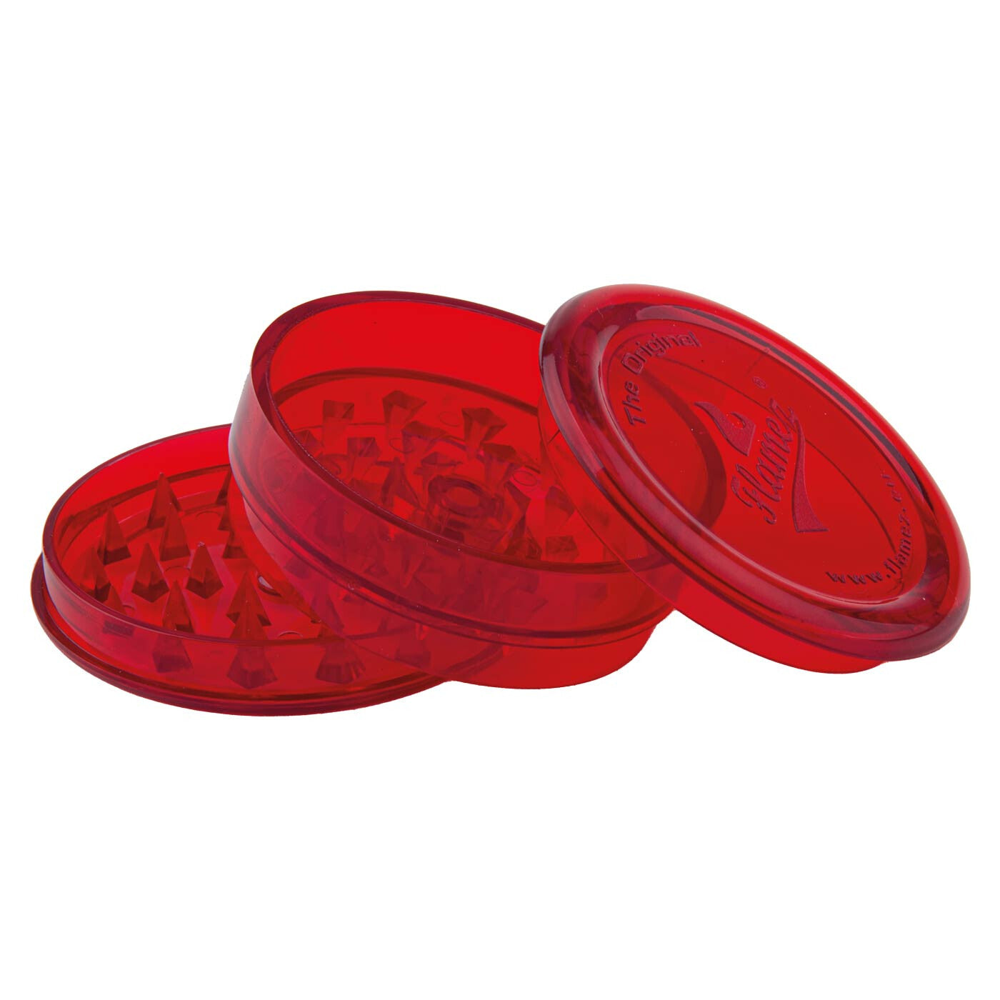 Acrylic Super Grinder With Stash Compartment Red open