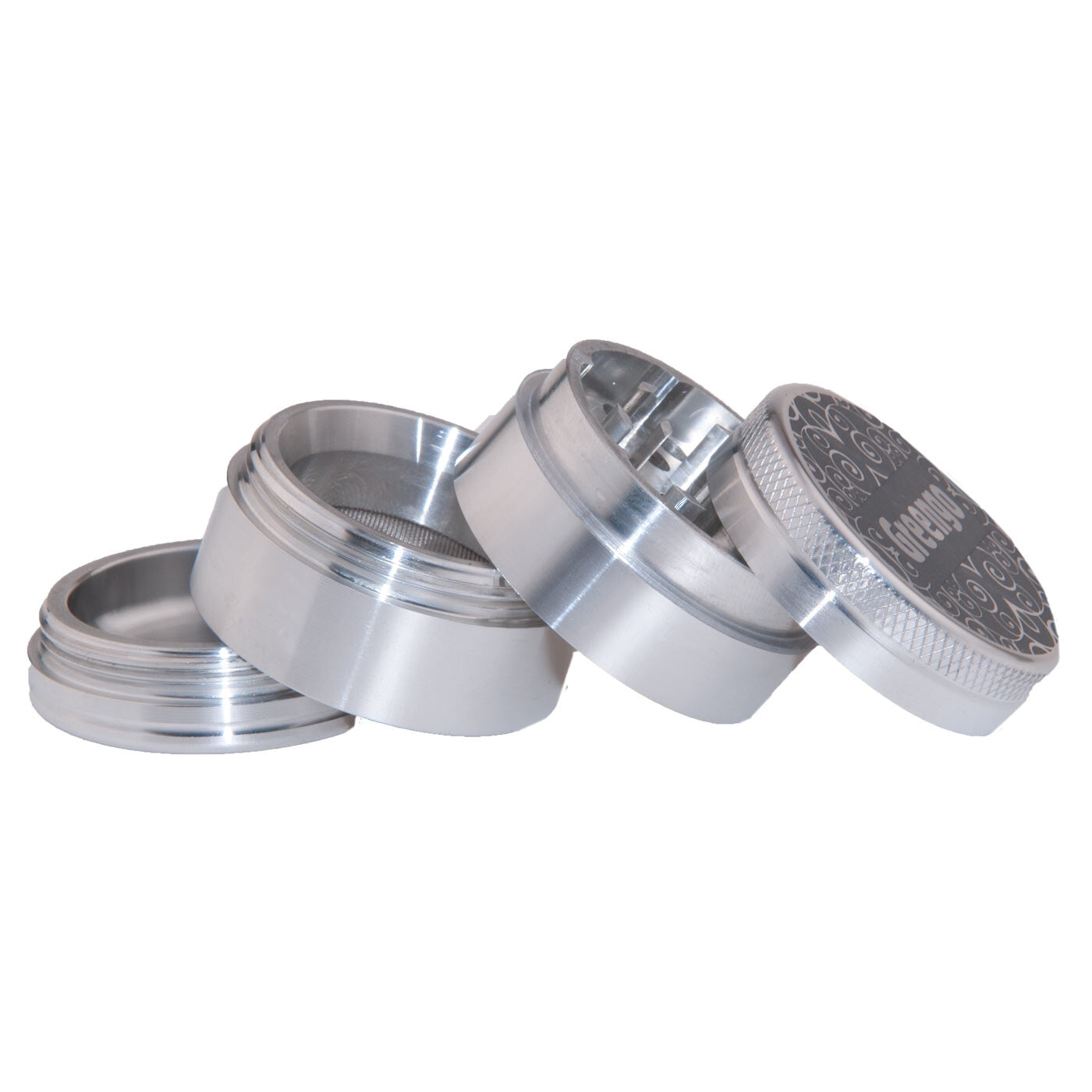Greengo Grinder 4 Parts 40 Mm Silver open