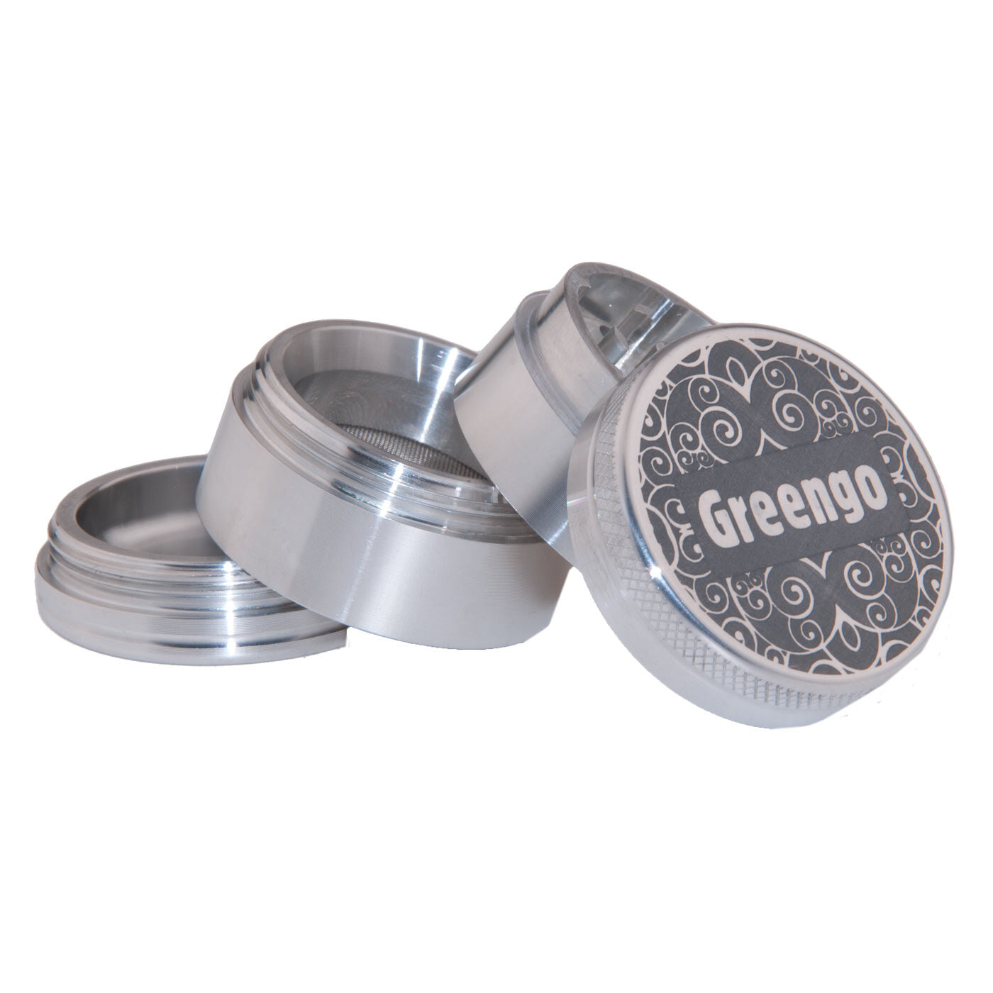 Greengo Grinder 4 Parts 40 Mm Silver voorkant