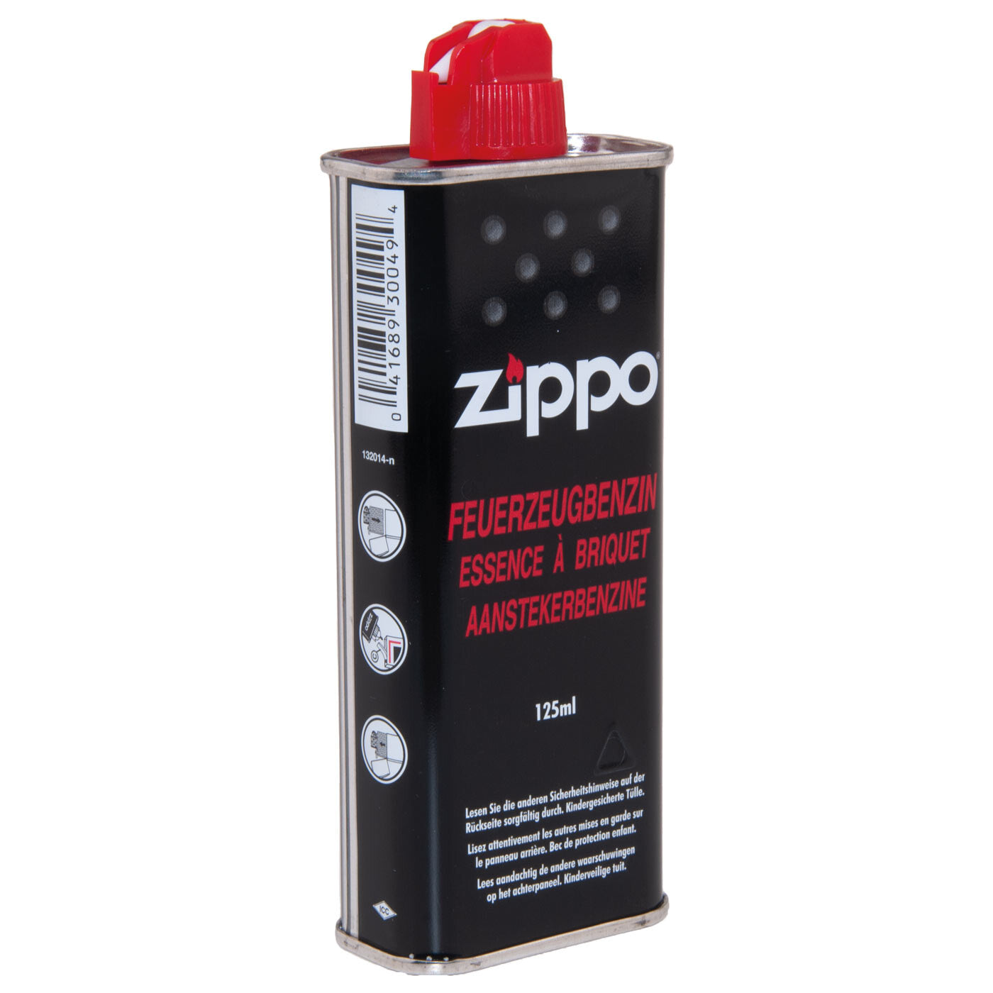 Zippo Gift Set Chrome Brushed Fluid And Flint 1 Pc zijkant