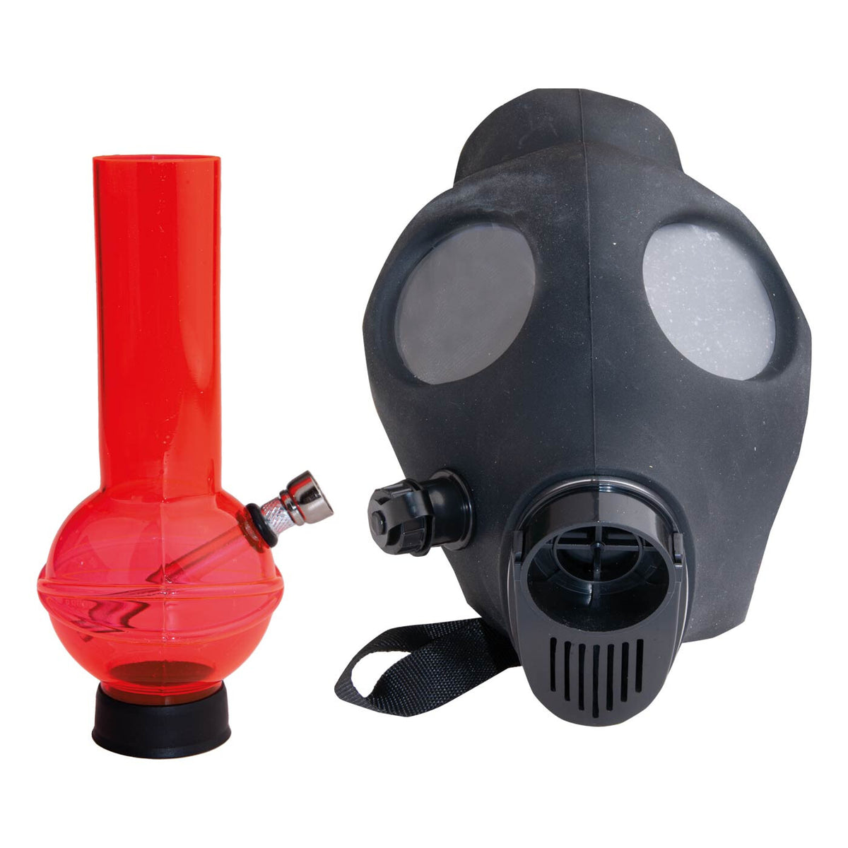 Masque à Gaz Style Militaire SM Fetish - Noir, Caoutchouc, Avec Filtre - Neuf