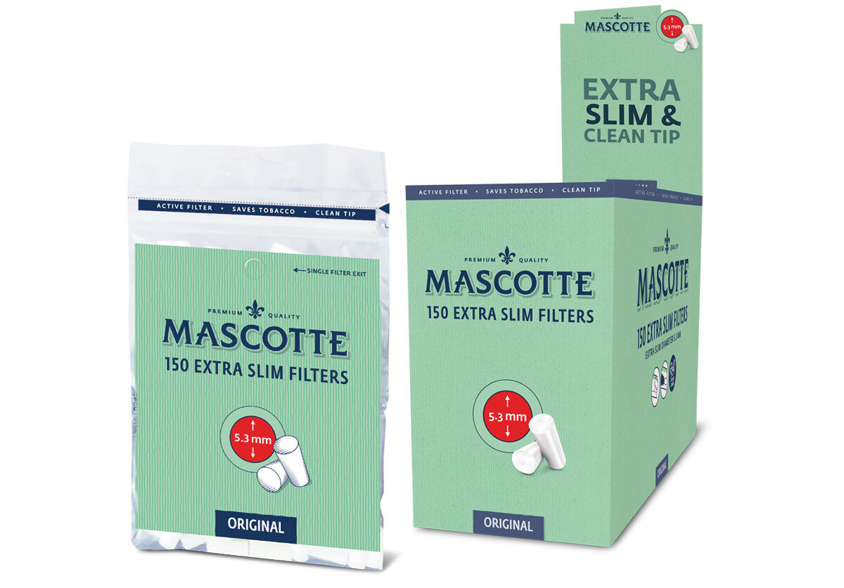 Display Mascotte Extra Slim Filters 5,3Mm 20 Bags Of 150 Pcs