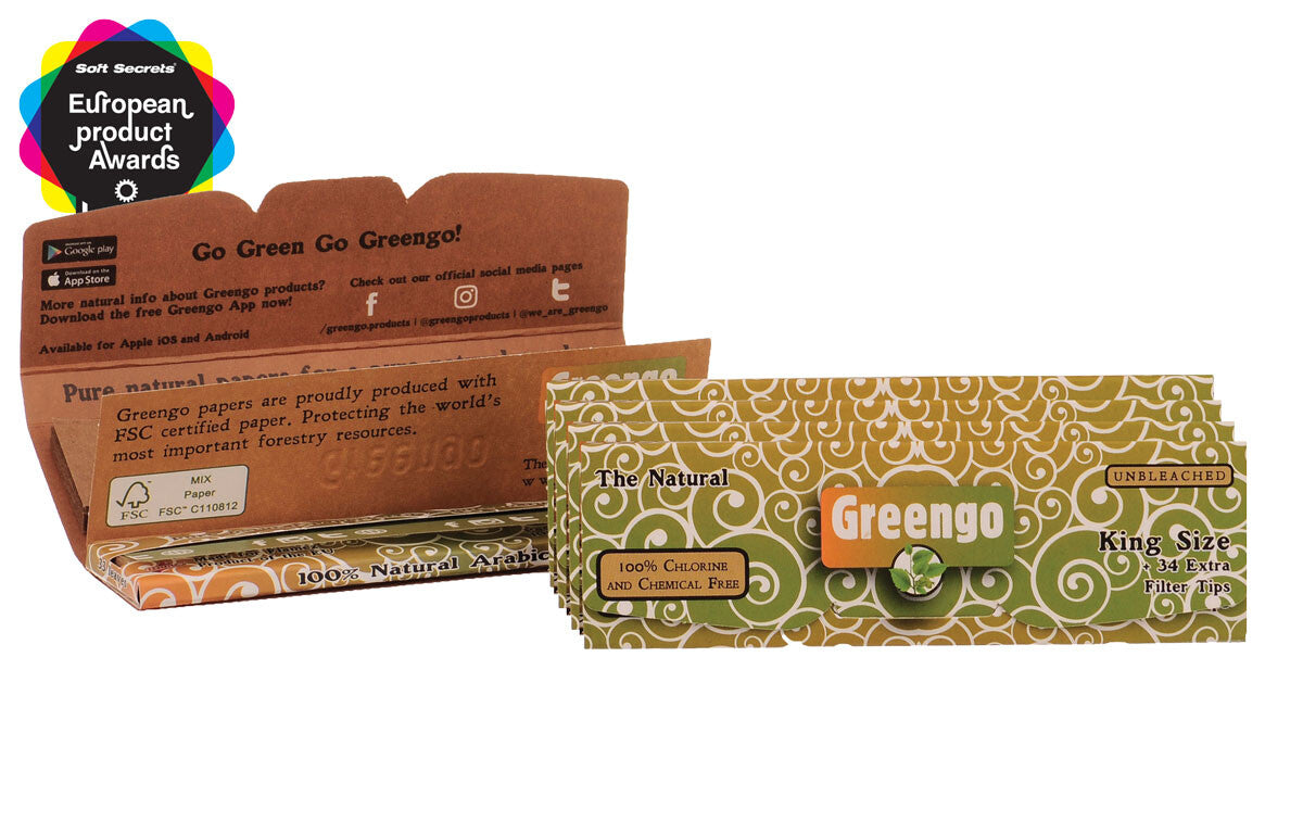 Greengo 2 In 1 Unbleached Regular Papers 5 Pack