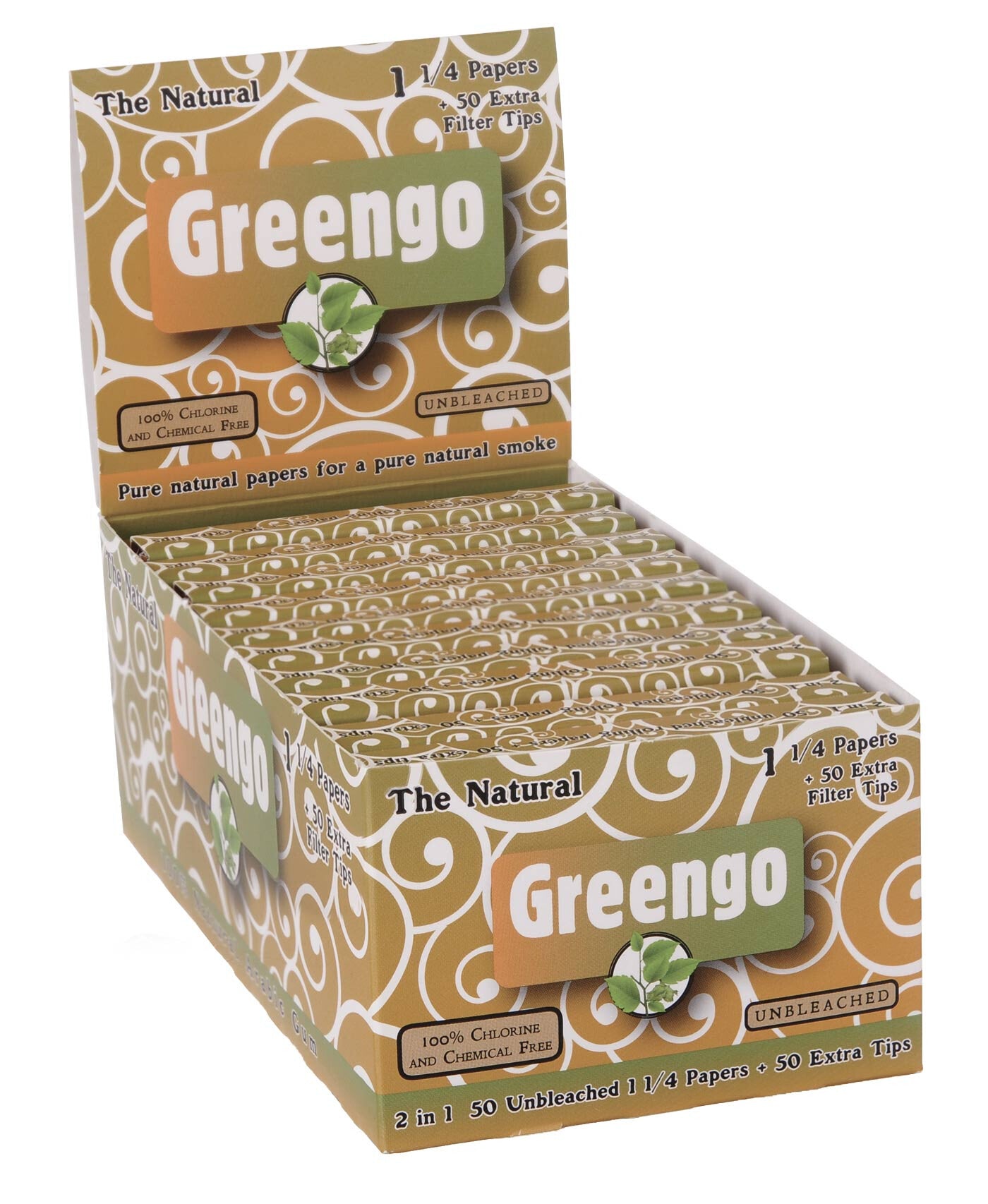 Display Greengo Unbleached 1 1/4 2 In 1 24 Pcs