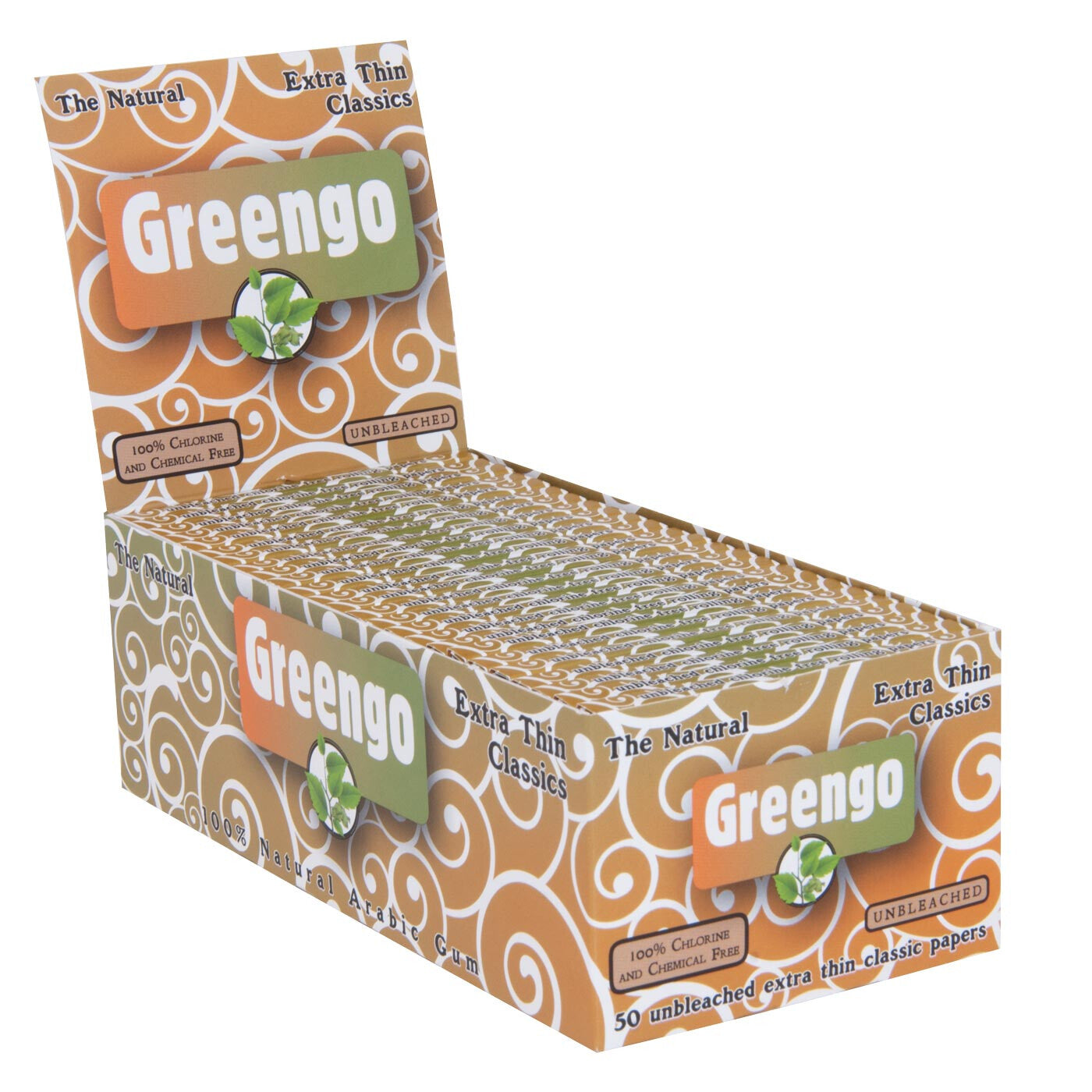 Display Greengo Unbleached Extra Thin Classics 50 Pcs